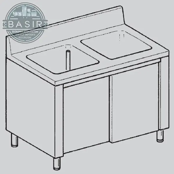 lavello 2 vasche armadiato disegno tecnico
