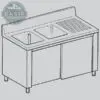 lavello 2 vasche con gocciolatoio disegno tecnico