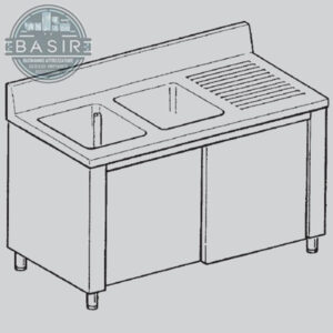 lavello 2 vasche con gocciolatoio disegno tecnico